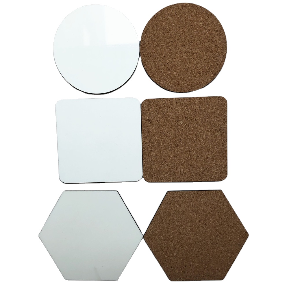 Sublimation Blank Coaster with cork backed 