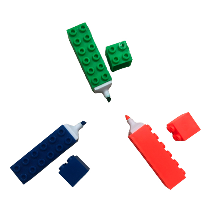 building block shape marker pen