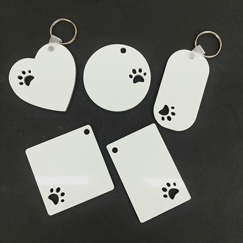 wholesale sublimation blank footprint MDF keychain