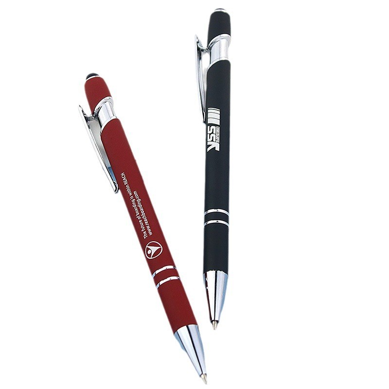 Rubberized Ballpoint Stylus Pen – Custom Logo Printed