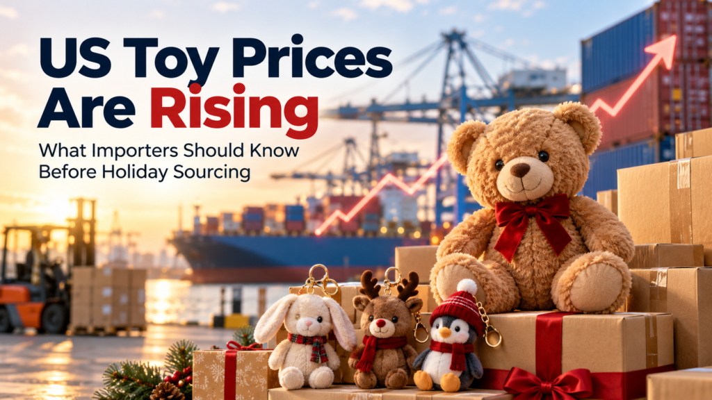 US toy prices rising with holiday teddy bears, shipping containers and freight cost trends