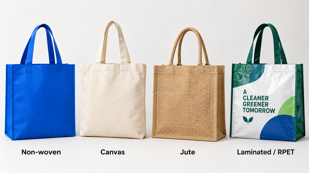 Custom tote bags in canvas, non-woven, cotton and other materials